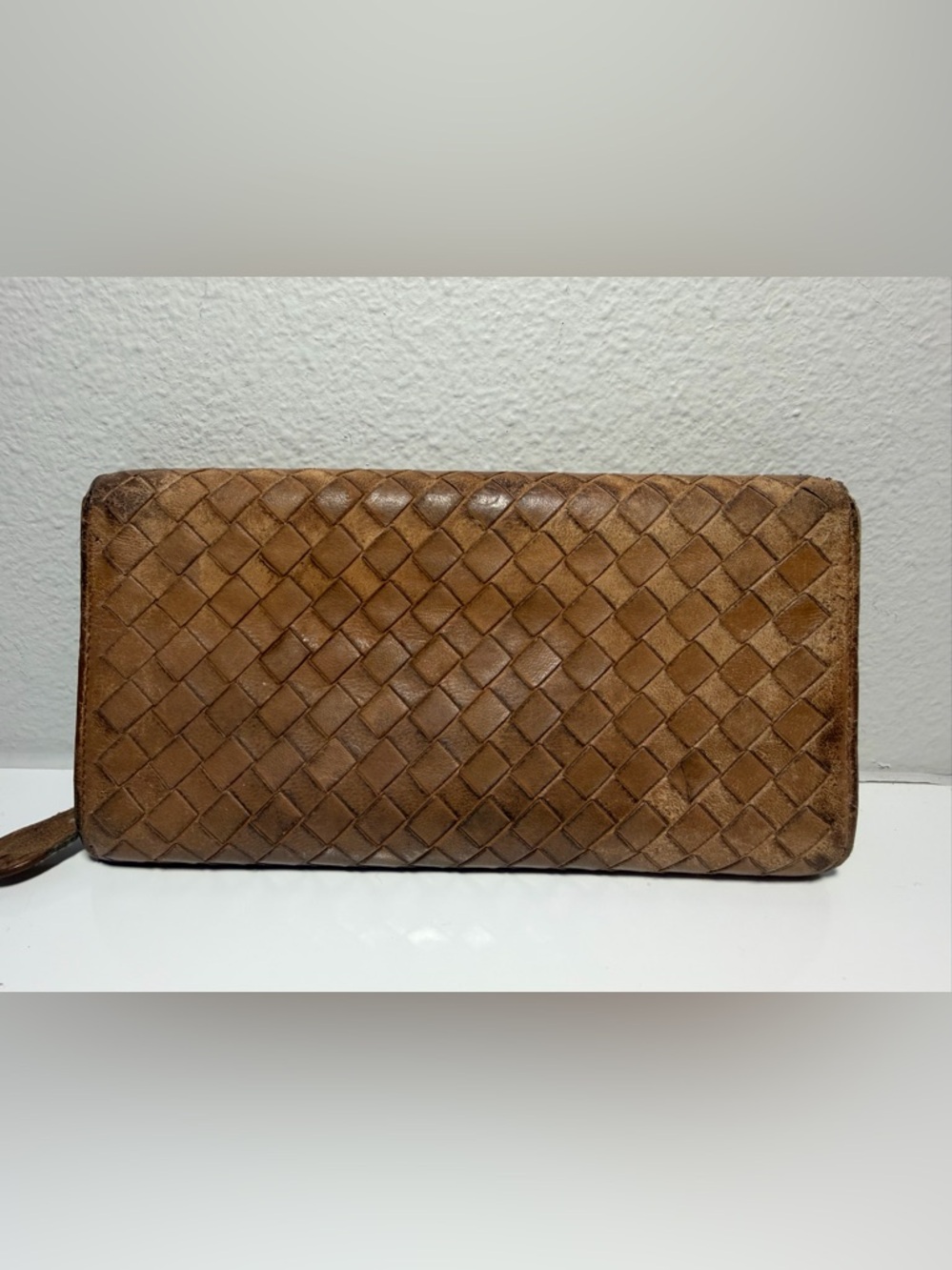Bottega Veneta Woven Leather Snap Wallet in Tan (fair) - Picture 2 of 13